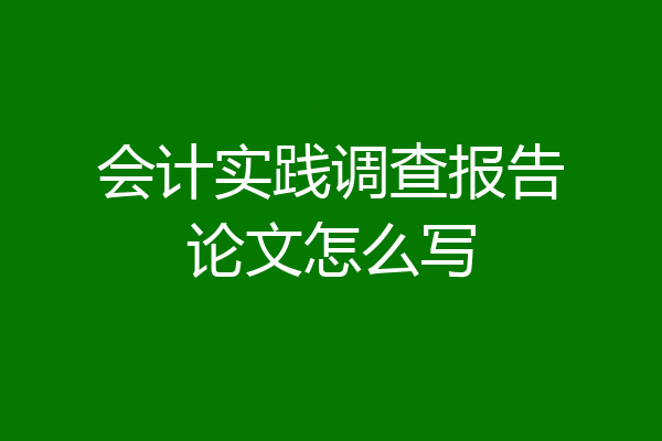 会计实践调查报告论文怎么写