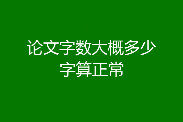 论文字数大概多少字算正常