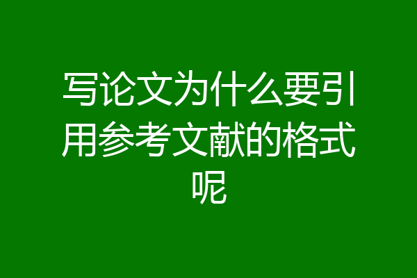 写论文为什么要引用参考文献的格式呢
