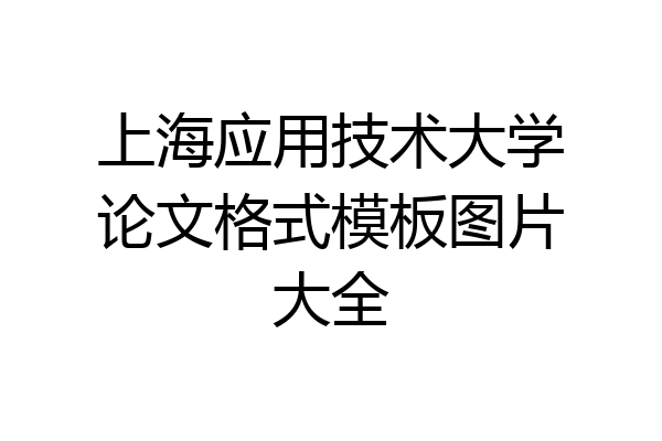 上海应用技术大学论文格式模板图片大全