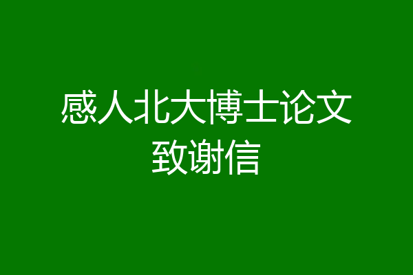 感人北大博士论文致谢信