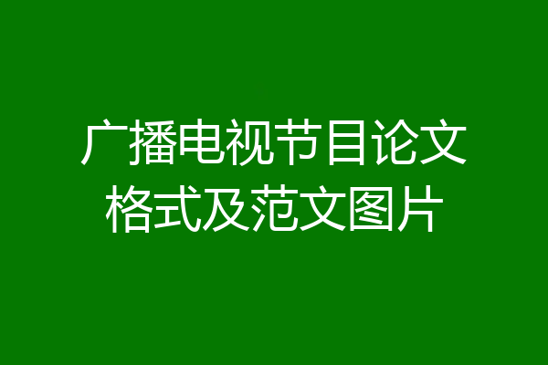 广播电视节目论文格式及范文图片