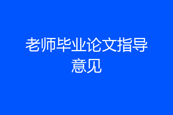 老师毕业论文指导意见
