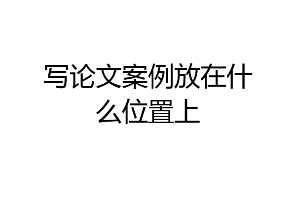 写论文案例放在什么位置上