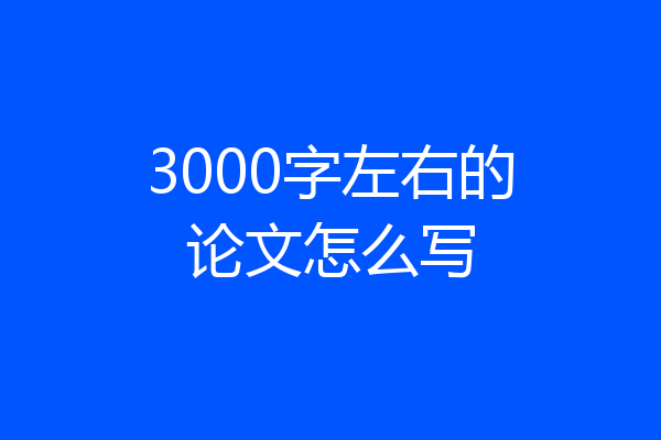 3000字左右的论文怎么写
