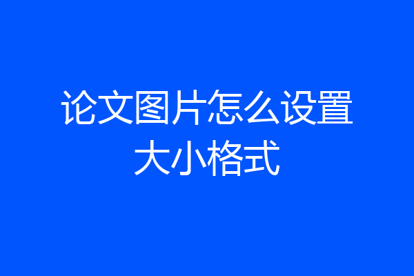 论文图片怎么设置大小格式