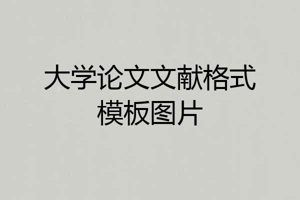 大学论文文献格式模板图片