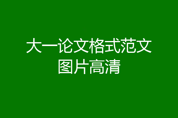 大一论文格式范文图片高清
