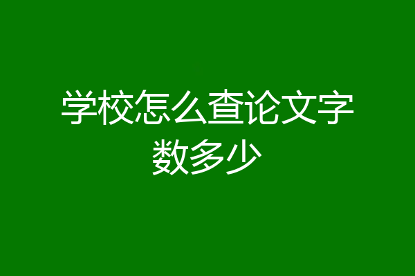 学校怎么查论文字数多少