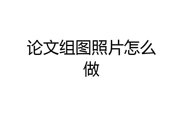 论文组图照片怎么做
