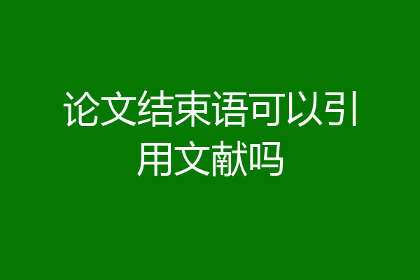 论文结束语可以引用文献吗