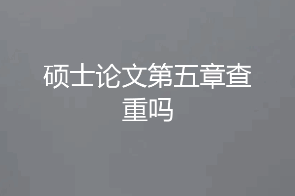 硕士论文第五章查重吗