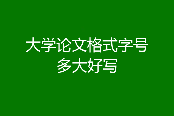 大学论文格式字号多大好写