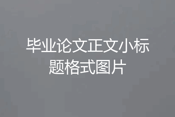 毕业论文正文小标题格式图片