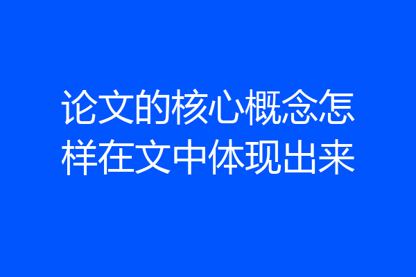 论文的核心概念怎样在文中体现出来