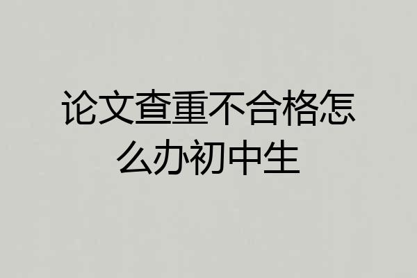 论文查重不合格怎么办初中生