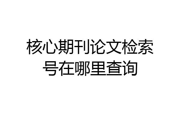核心期刊论文检索号在哪里查询