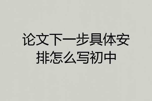 论文下一步具体安排怎么写初中