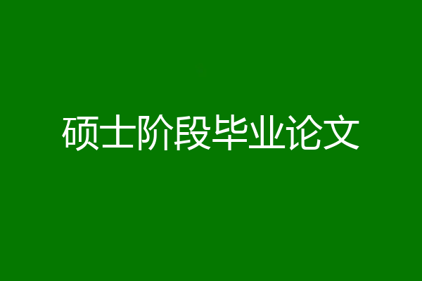 硕士阶段毕业论文