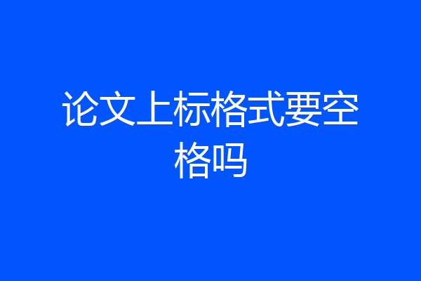 论文上标格式要空格吗