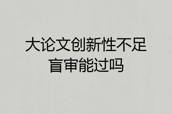 大论文创新性不足盲审能过吗