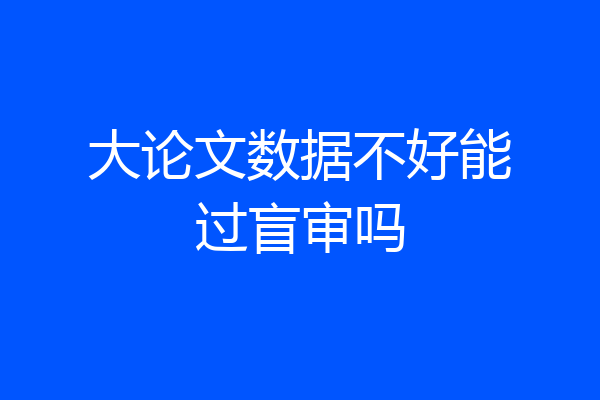 大论文数据不好能过盲审吗