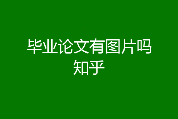 毕业论文有图片吗知乎