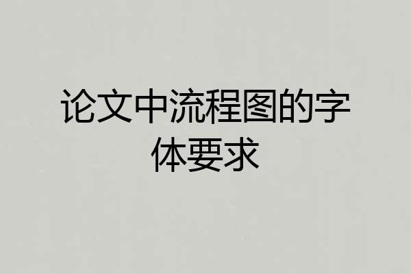 论文中流程图的字体要求