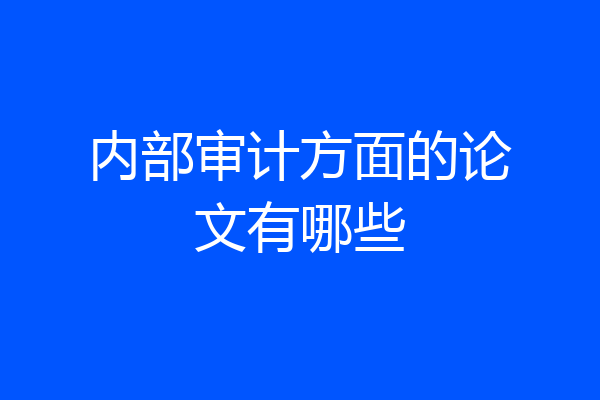 内部审计方面的论文有哪些