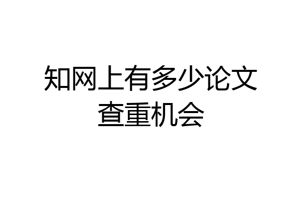 知网上有多少论文查重机会