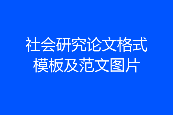 社会研究论文格式模板及范文图片