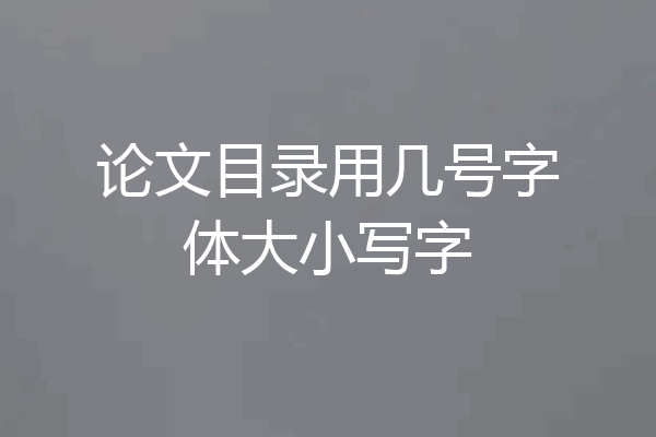 论文目录用几号字体大小写字