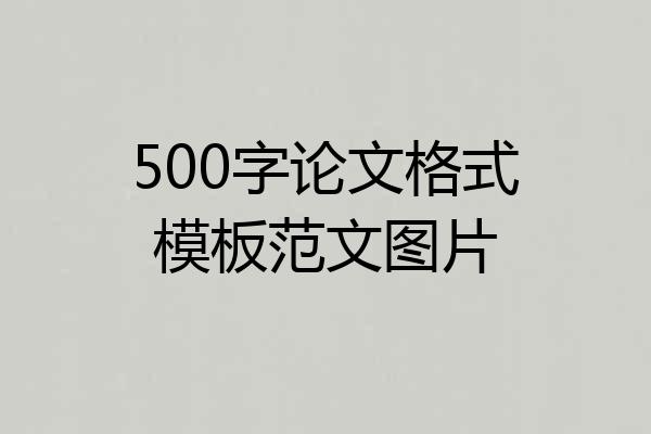 500字论文格式模板范文图片