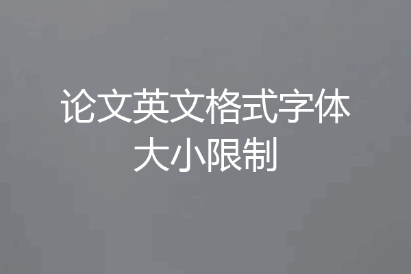 论文英文格式字体大小限制