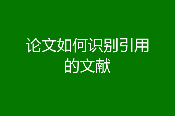 论文如何识别引用的文献