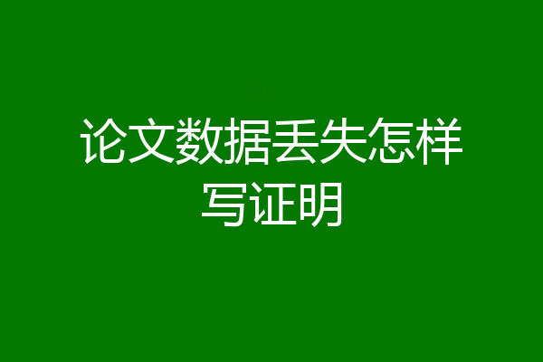 论文数据丢失怎样写证明