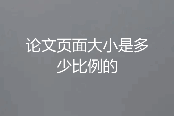 论文页面大小是多少比例的