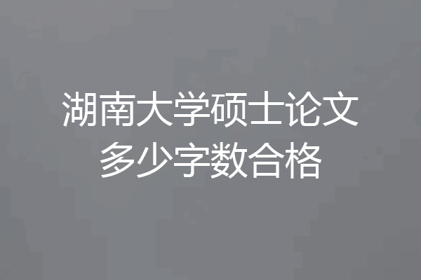 湖南大学硕士论文多少字数合格