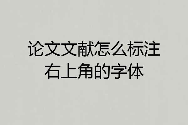 论文文献怎么标注右上角的字体
