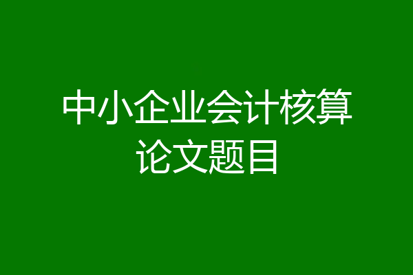 中小企业会计核算论文题目
