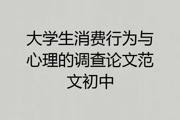 大学生消费行为与心理的调查论文范文初中