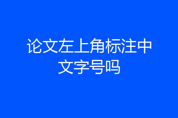 论文左上角标注中文字号吗