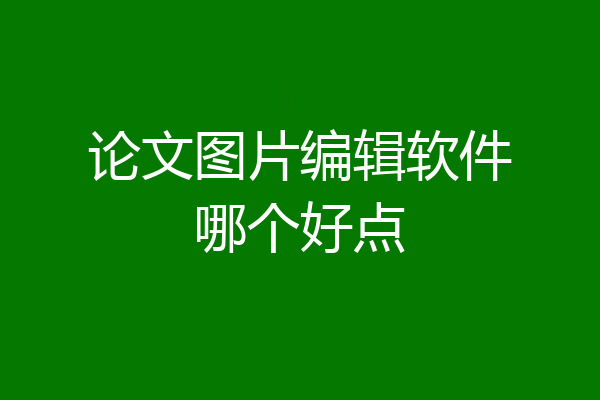 论文图片编辑软件哪个好点