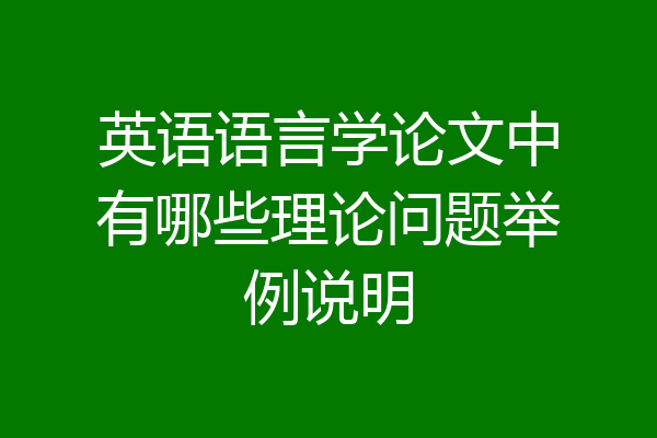 英语语言学论文中有哪些理论问题举例说明