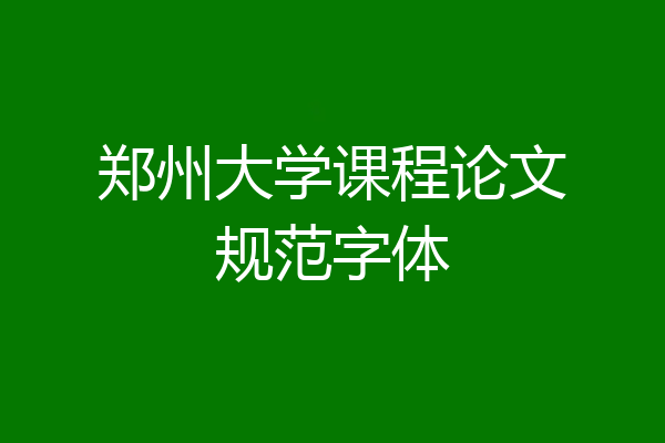 郑州大学课程论文规范字体