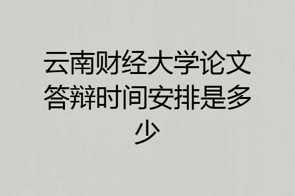 云南财经大学论文答辩时间安排是多少