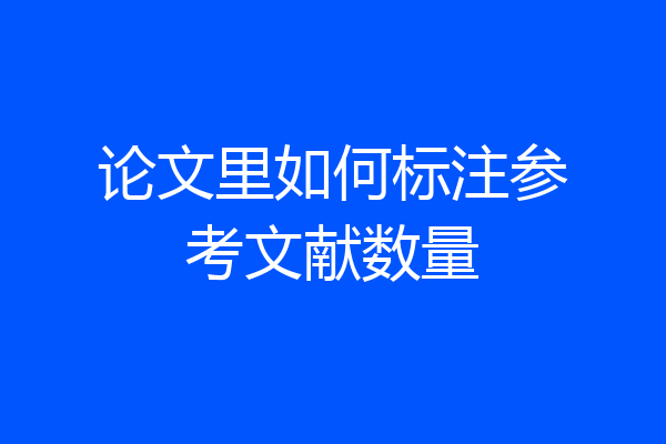 论文里如何标注参考文献数量