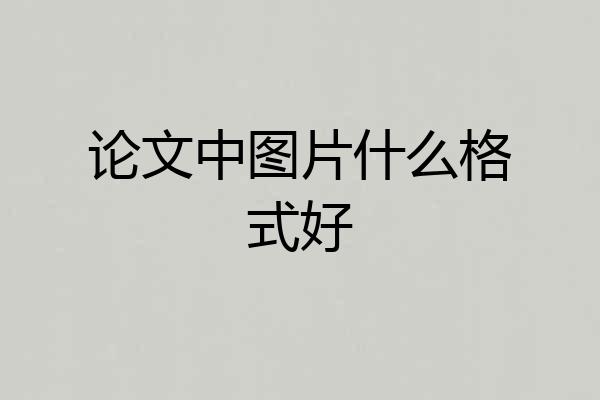 论文中图片什么格式好