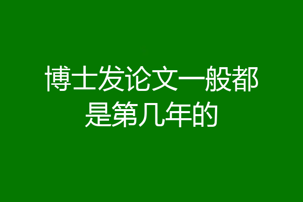 博士发论文一般都是第几年的