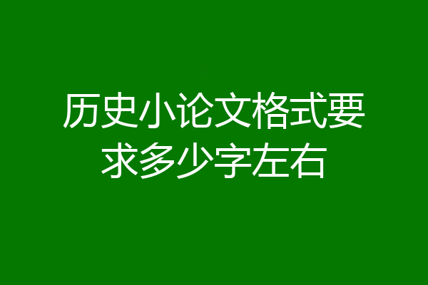 历史小论文格式要求多少字左右